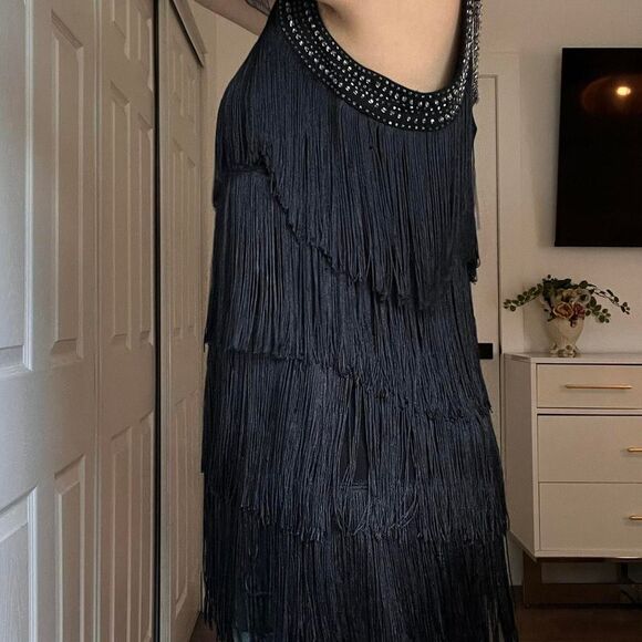 Vintage Cache Black Fringe Tank – Size L - Picture 2 of 5